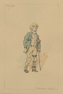 Tiny Tim - A Christmas Carol ، c.1920s (قلم وحبر مع مرحاض على ورق) بواسطة جوزيف كلايتون كلارك